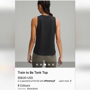 Brand New Lululemon Train 2 B tank w/ tags Size 6